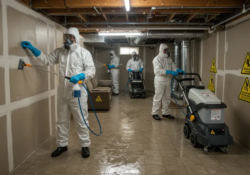 Basement Moisture Removal and Structural Drying process in West Canton, NC